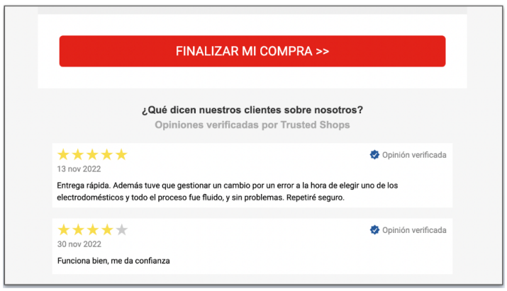 email con opiniones