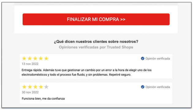 email con opiniones