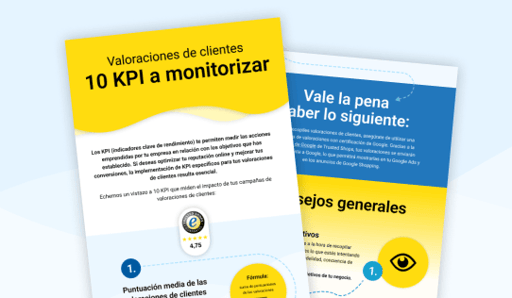 infografía sobre KPIs a monitorizar entorno a las valoraciones de clientes