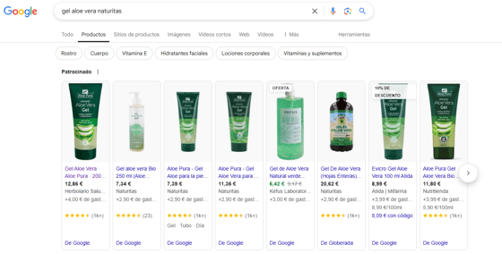 anuncios de Google Shopping