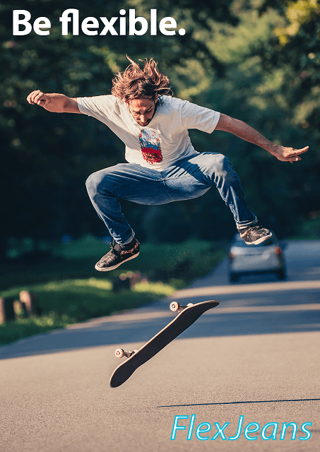 Flexjeans anuncio con skateboarder