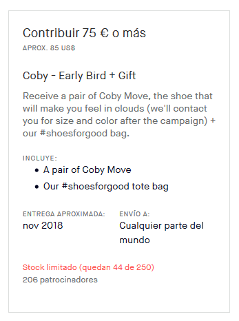 Ejemplo coby shoes kickstarter