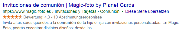 busqueda tarjeta de comunion en Google